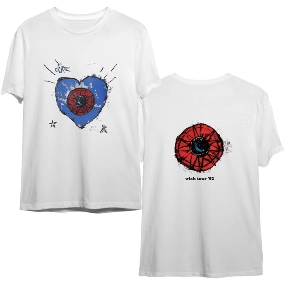 The Cure Wish Tour 92 Tshirt Vtg 1992 The Cure Rock Band Music 2 Sided